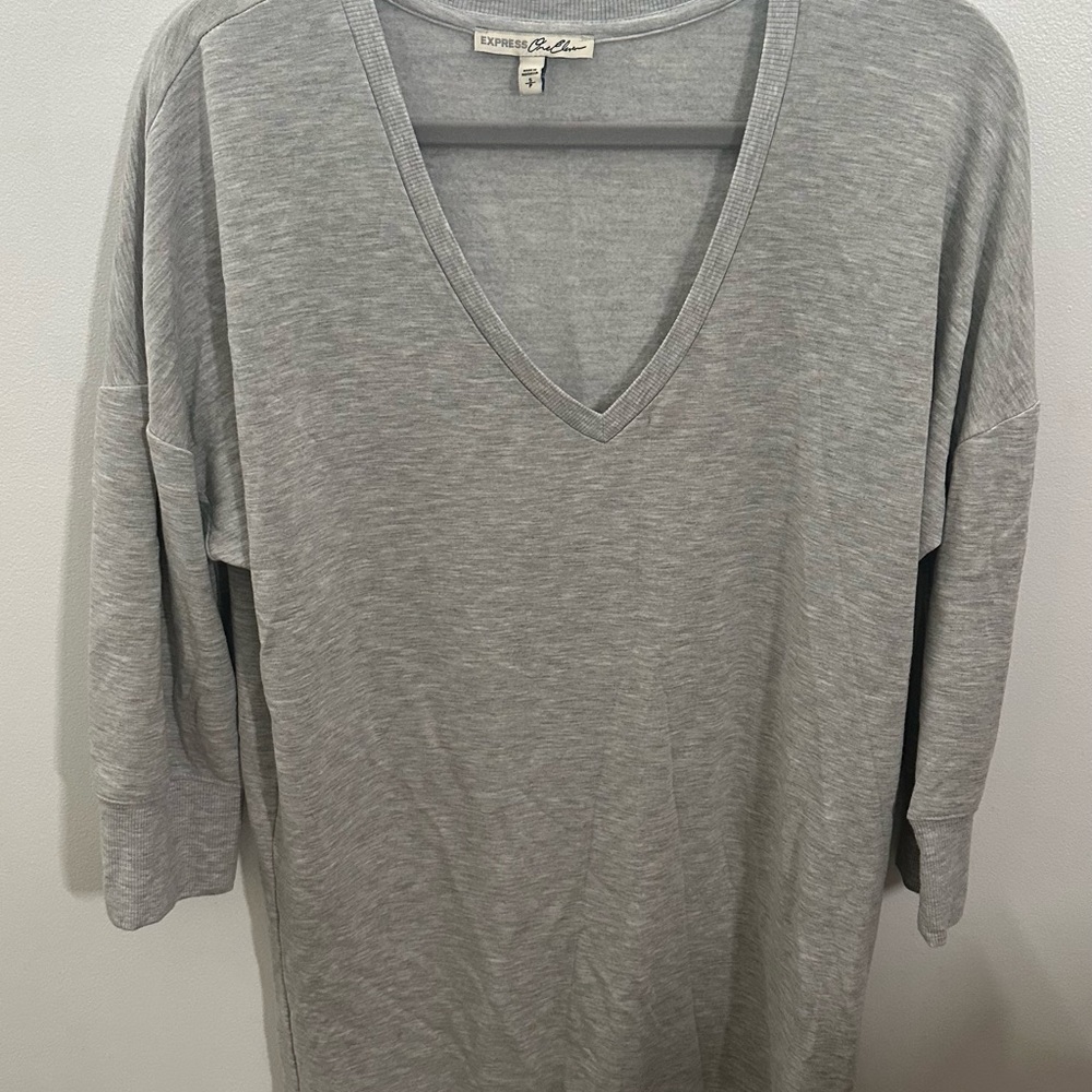 Express women’s Gray V-Neck dress - S